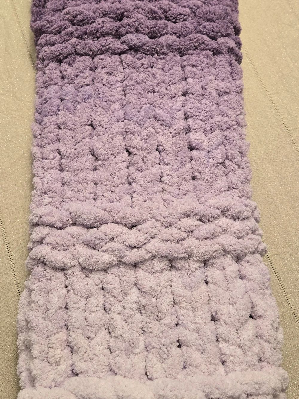 Plush Handmade/HandKnit Lavender Baby Blanket